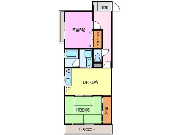 金龍コーポ苗代の物件間取画像